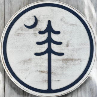 Squid Designs - White Tree & Moon Sign 15"
